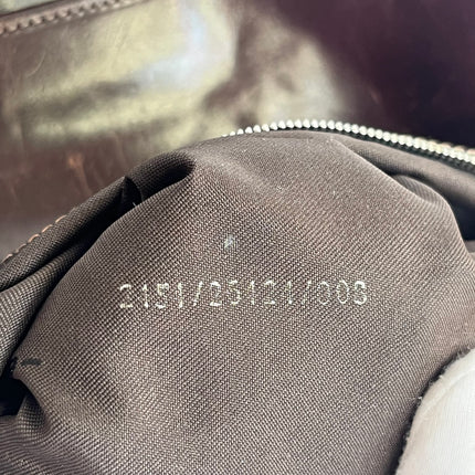 Fendi Baguette Vintage White Glitter Beads Brown Leather