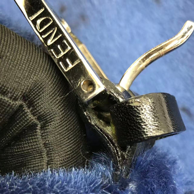 Fendi Mamma Baguette Blue Leopard Print Ponyhair Leather Shoulder Bag