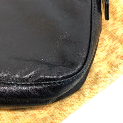 Fendi Baguette Black Lambskin Leather Red Enamel Buckle Shoulder Bag