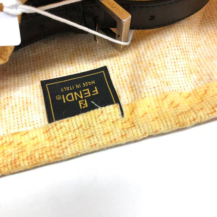 Fendi Baguette Black Lambskin Leather Red Enamel Buckle Shoulder Bag