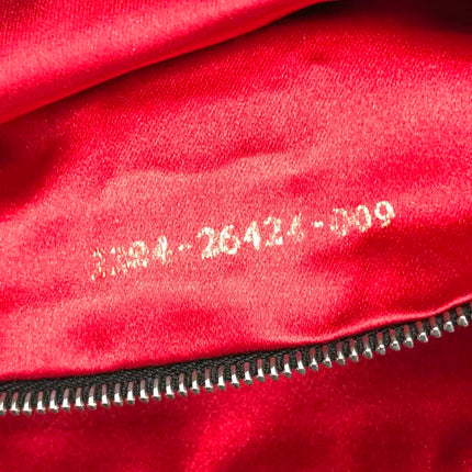 Fendi Baguette Black Lambskin Leather Red Enamel Buckle Shoulder Bag