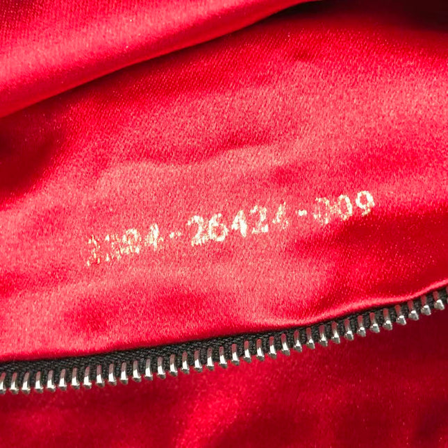 Fendi Baguette Black Lambskin Leather Red Enamel Buckle Shoulder Bag