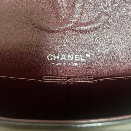 Chanel Timeless Classic Flap Medium 2009 Black Lambskin Leather Silver Hardware