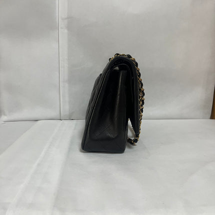 Chanel Classic Flap Maxi 2012 Black Lambskin Leather Double Flap with Gold Hardware