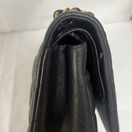 Chanel Classic Flap Maxi 2012 Black Lambskin Leather Double Flap with Gold Hardware