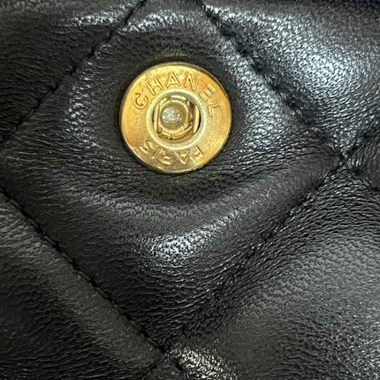 Chanel Classic Flap Maxi 2012 Black Lambskin Leather Double Flap with Gold Hardware