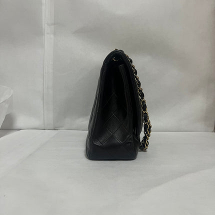 Chanel Classic Flap Maxi 2009 Black Lambskin Leather Single Flap with Gold Hardware