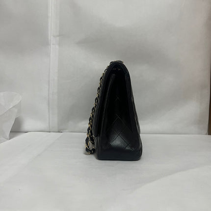 Chanel Classic Flap Maxi 2009 Black Lambskin Leather Single Flap with Gold Hardware