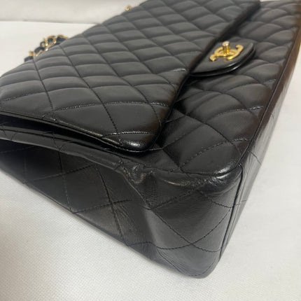 Chanel Classic Flap Maxi 2009 Black Lambskin Leather Single Flap with Gold Hardware