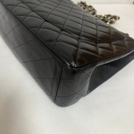 Chanel Classic Flap Maxi 2009 Black Lambskin Leather Single Flap with Gold Hardware