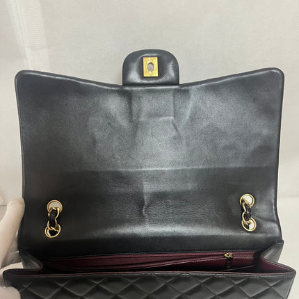 Chanel Classic Flap Maxi 2009 Black Lambskin Leather Single Flap with Gold Hardware