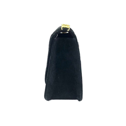 Chanel Mini Vintage Black Suede Leather Gold Chain Crossbody Bag
