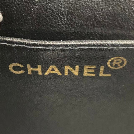 Chanel Mini Vintage Black Suede Leather Gold Chain Crossbody Bag