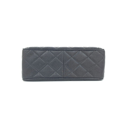 Chanel Vintage Flap Bag Medium Black Caviar Leather Mega CC 24k Gold Hardware