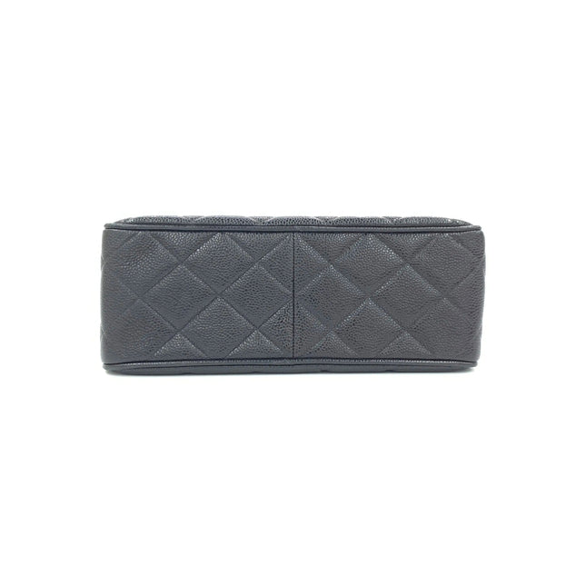 Chanel Vintage Flap Bag Medium Black Caviar Leather Mega CC 24k Gold Hardware