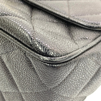 Chanel Vintage Flap Bag Medium Black Caviar Leather Mega CC 24k Gold Hardware