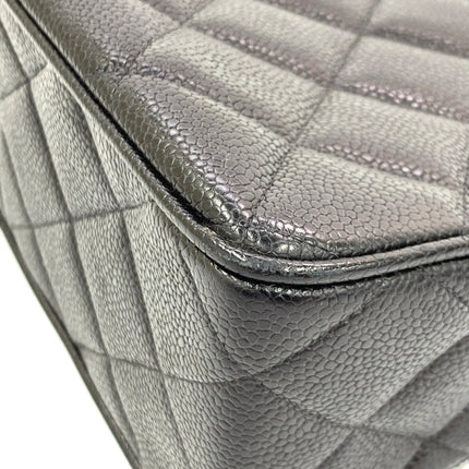 Chanel Vintage Flap Bag Medium Black Caviar Leather Mega CC 24k Gold Hardware