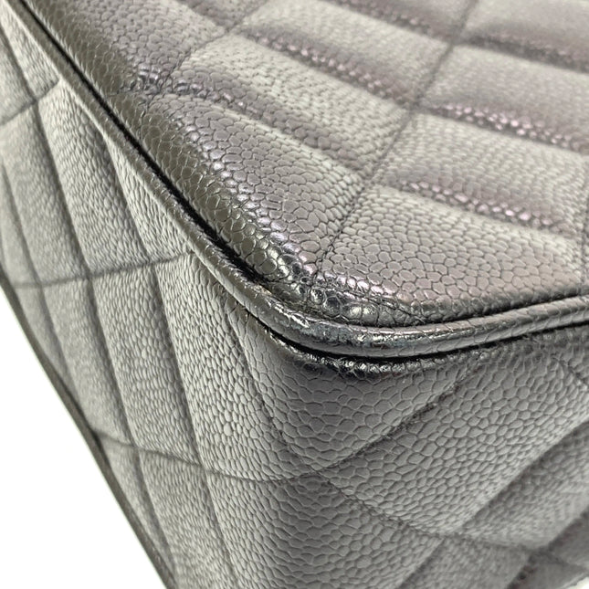 Chanel Vintage Flap Bag Medium Black Caviar Leather Mega CC 24k Gold Hardware