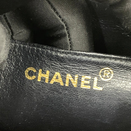 Chanel Vintage Flap Bag Medium Black Caviar Leather Mega CC 24k Gold Hardware