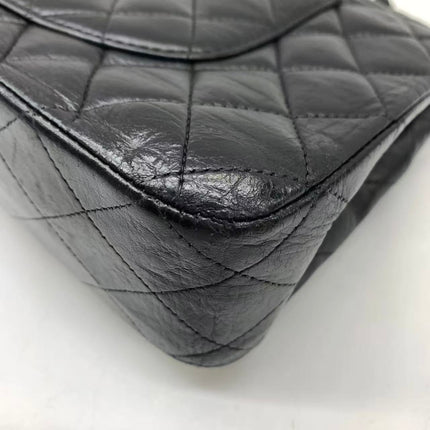 Chanel Timeless Classic Flap Medium 2008 Black Lambskin Leather Silver Hardware