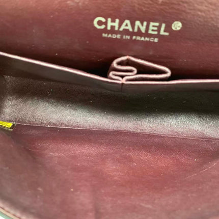 Chanel Timeless Classic Flap Medium 2008 Black Lambskin Leather Silver Hardware