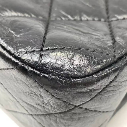 Chanel Timeless Classic Flap Medium 2008 Black Lambskin Leather Silver Hardware