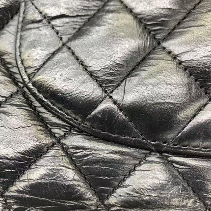 Chanel Timeless Classic Flap Medium 2008 Black Lambskin Leather Silver Hardware