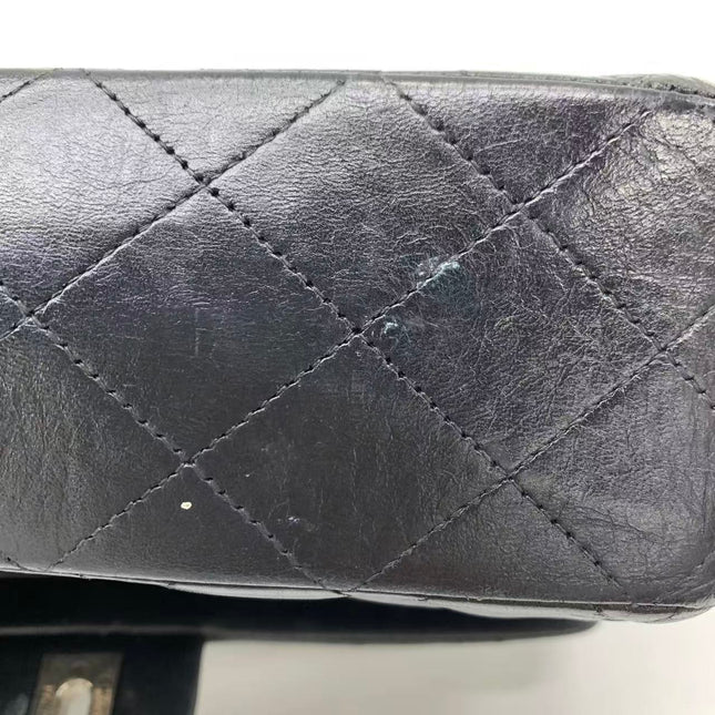 Chanel Timeless Classic Flap Medium 2008 Black Lambskin Leather Silver Hardware