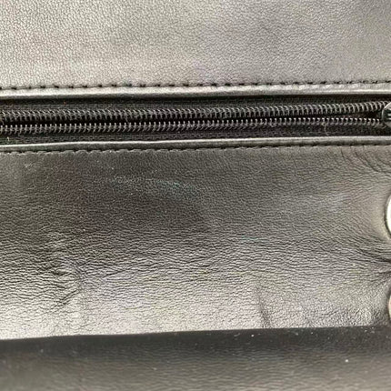 Chanel Timeless Classic Flap Medium 2008 Black Lambskin Leather Silver Hardware