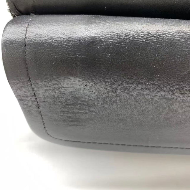 Chanel Timeless Classic Flap Medium 2008 Black Lambskin Leather Silver Hardware