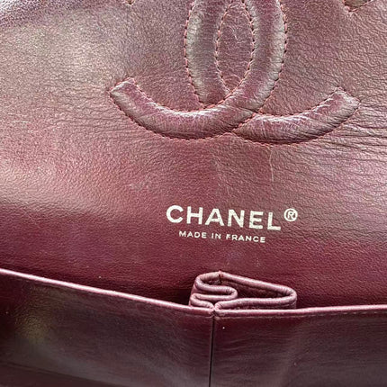 Chanel Timeless Classic Flap Medium 2008 Black Lambskin Leather Silver Hardware