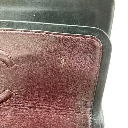Chanel Timeless Classic Flap Medium 2008 Black Lambskin Leather Silver Hardware