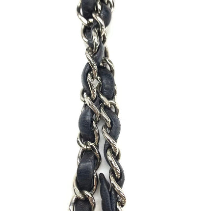 Chanel Timeless Classic Flap Medium 2008 Black Lambskin Leather Silver Hardware