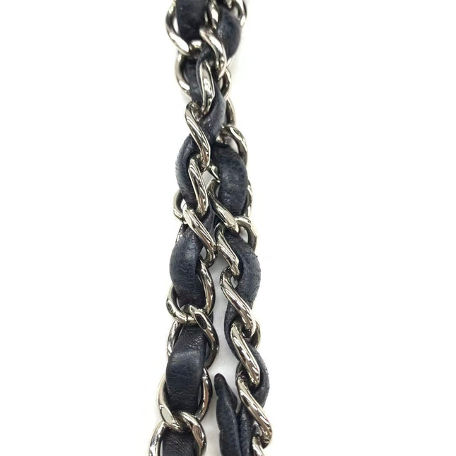 Chanel Timeless Classic Flap Medium 2008 Black Lambskin Leather Silver Hardware