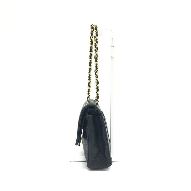 Chanel Classic Flap Vintage Medium Black Lambskin Leather with 24k Gold HW, 1994-1996