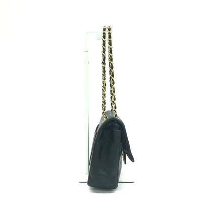 Chanel Classic Flap Vintage Medium Black Lambskin Leather with 24k Gold HW, 1994-1996