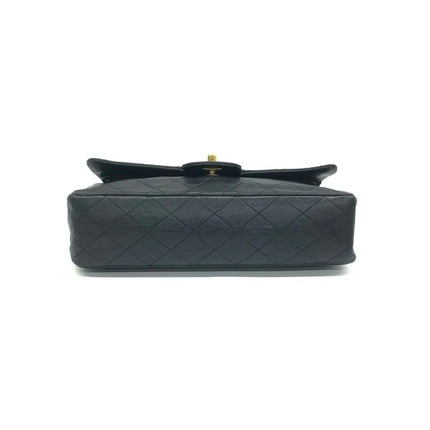 Chanel Classic Flap Vintage Medium Black Lambskin Leather with 24k Gold HW, 1994-1996