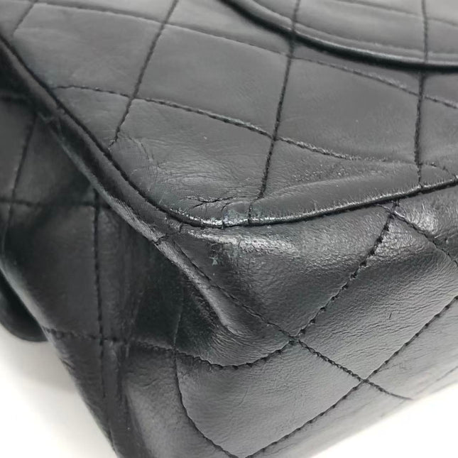 Chanel Classic Flap Vintage Medium Black Lambskin Leather with 24k Gold HW, 1994-1996