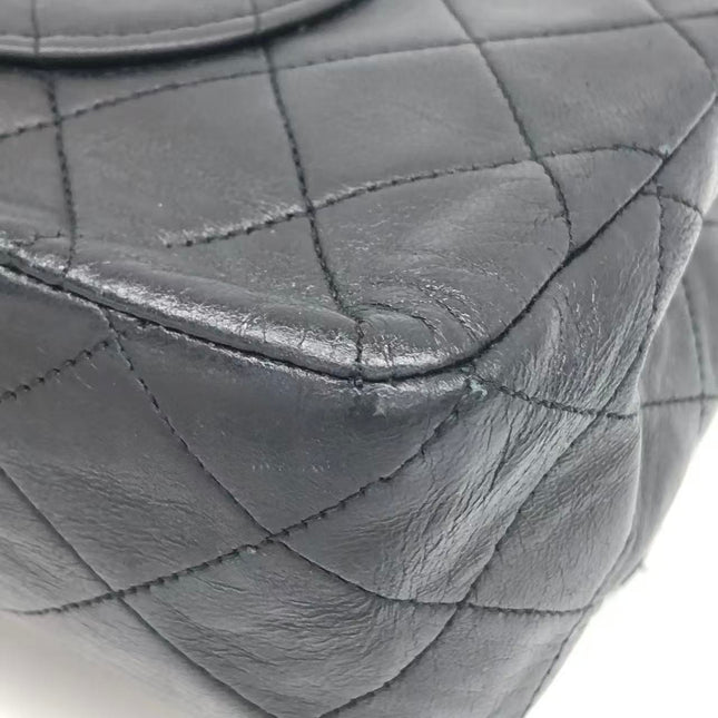 Chanel Classic Flap Vintage Medium Black Lambskin Leather with 24k Gold HW, 1994-1996