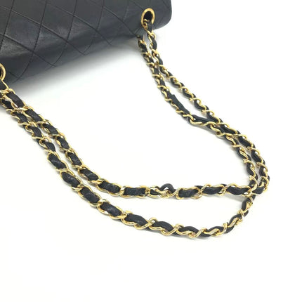 Chanel Classic Flap Vintage Medium Black Lambskin Leather with 24k Gold HW, 1994-1996