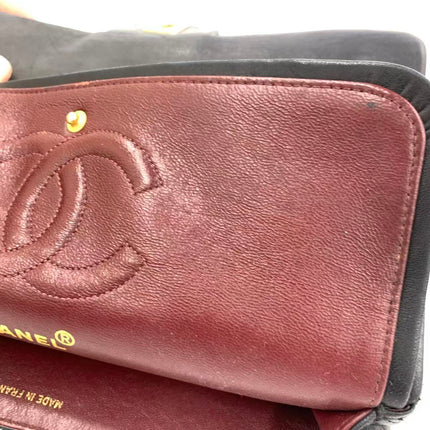 Chanel Classic Flap Vintage Medium Black Lambskin Leather with 24k Gold HW, 1994-1996