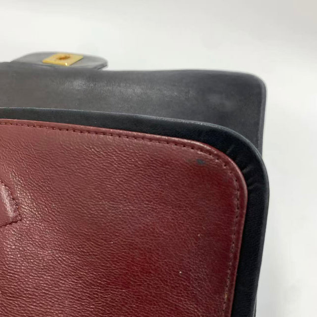 Chanel Classic Flap Vintage Medium Black Lambskin Leather with 24k Gold HW, 1994-1996