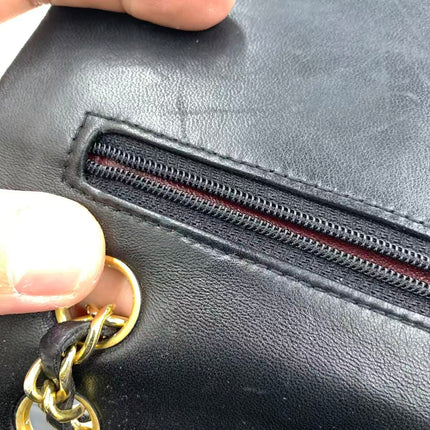 Chanel Classic Flap Vintage Medium Black Lambskin Leather with 24k Gold HW, 1994-1996