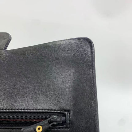 Chanel Classic Flap Vintage Medium Black Lambskin Leather with 24k Gold HW, 1994-1996