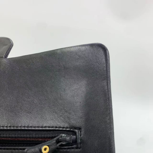 Chanel Classic Flap Vintage Medium Black Lambskin Leather with 24k Gold HW, 1994-1996