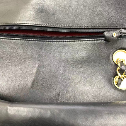 Chanel Classic Flap Vintage Medium Black Lambskin Leather with 24k Gold HW, 1994-1996