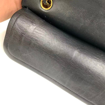 Chanel Classic Flap Vintage Medium Black Lambskin Leather with 24k Gold HW, 1994-1996