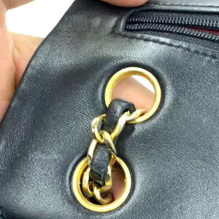 Chanel Classic Flap Vintage Medium Black Lambskin Leather with 24k Gold HW, 1994-1996