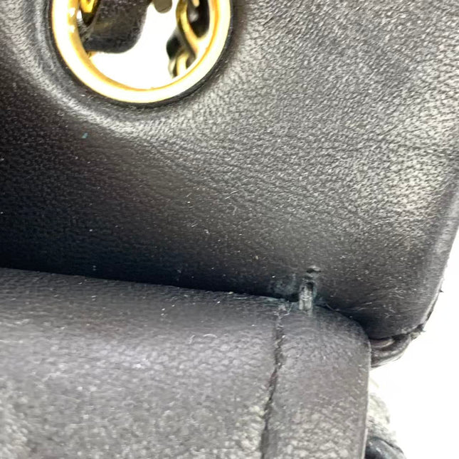 Chanel Classic Flap Vintage Medium Black Lambskin Leather with 24k Gold HW, 1994-1996