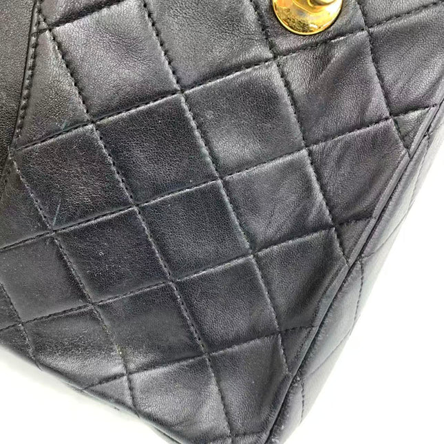 Chanel Classic Flap Vintage Medium Black Lambskin Leather with 24k Gold HW, 1994-1996